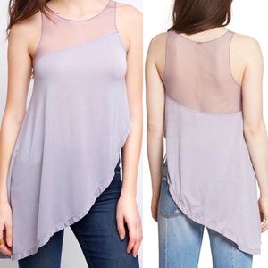 Free People Riley Chiffon Asymmetric Tank Top